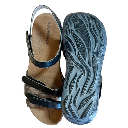Romika Fidschi 74 Adjustable Metallic Leather Sandals Comfort Shoes EU 41 NEW - Picture 12 of 15