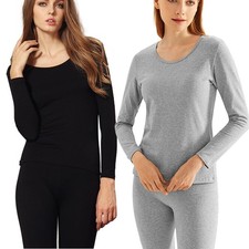 Women's Thermal Underwear 2pcs Set Super Soft Fleece Lined Stretch Shirt  Pants