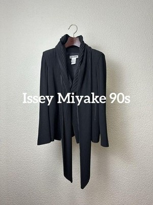 90s　ISSEY MIYAKE　 PERMANENTE　ロングジャケット 黒 USED ISSEY MIYAKE 90S PLEATS JACKET GOOD | eBay