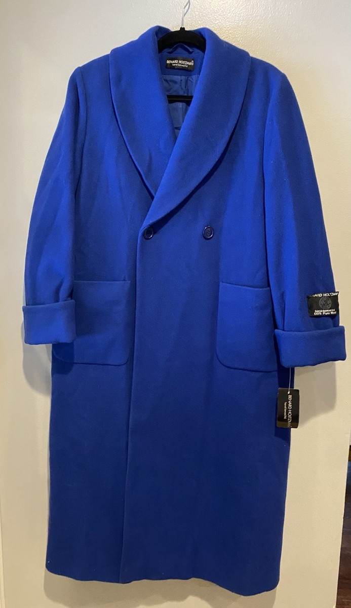 Harve Benard By Bernard Holtzman 100% Wool Overcoat Trench Coat