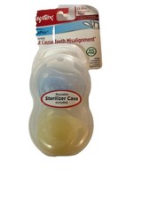 Playtex Advanced Orthodontic 2 silicone pacifiers w/Air Shield Holding Case 0-6m