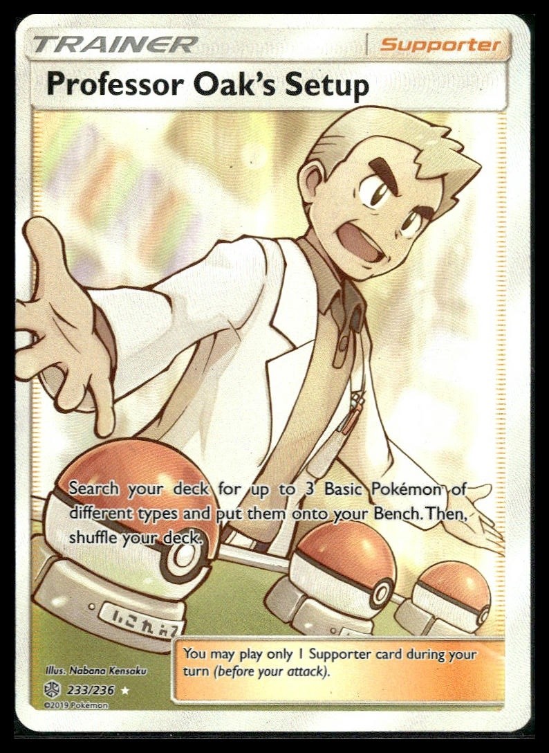 Professor Oak's Setup (Full Art) #233/236 SM - Cosmic Eclipse NM