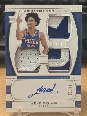2024-25 Panini National Treasures  JARED McCAIN ROOKIE TRIPLE PATCH AUTO /99
