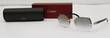Cartier CT0049O Frame 002 Black Sunglasses Buffalo horn 18-140 *READ*