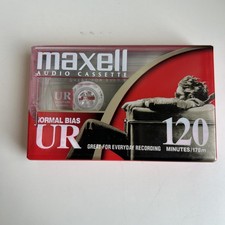 Maxell UR120 120 Minutes Audio Cassette Tape UR Normal Bias New Sealed.