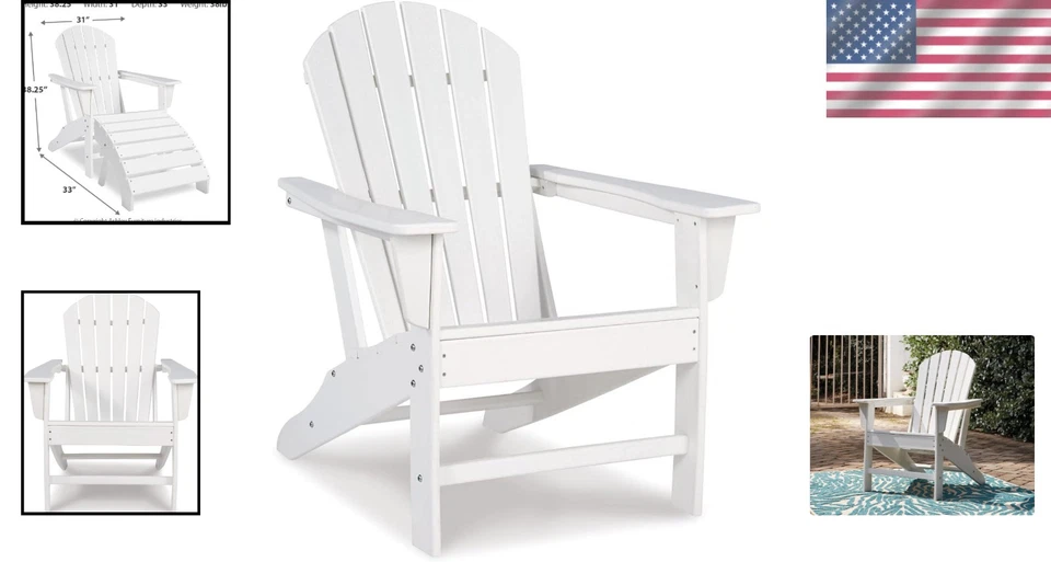 Silla de exterior blanca contemporánea - resistente a todo tipo de clima Foto 2 de 4