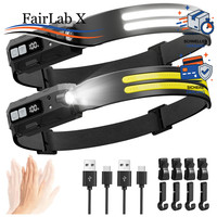 Stirnlampe LED Wiederaufladbar 2000 Lumen 270° Weitwinkel 2 StüCk Set