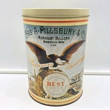Vintage Pillsbury’s Best Flour Tin Canister Eagle 1982 Minneapolis MN USA