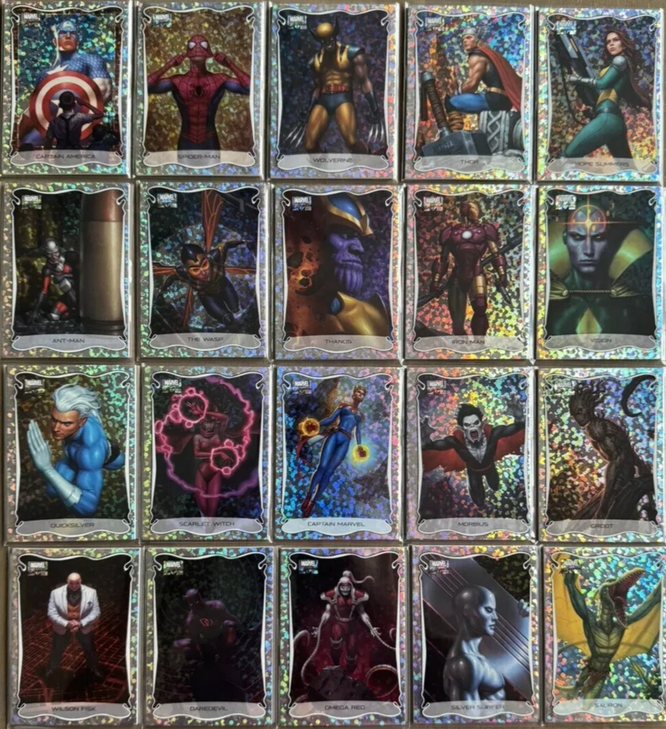 2022 Marvel Masterpieces Holofoil dots 20-card set Wolverine Spiderman Thanos