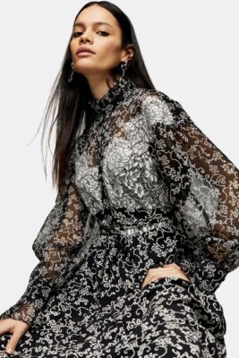 topshop floral lace dress NWT TOPSHOP Floral Lace Long Sleeve Shirt Dress US8 $95