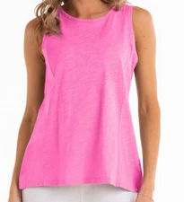FRESH PRODUCE Small Cosmos Pink $45 Chloe Key Hole Cotton Slub Tank Top NWT S
