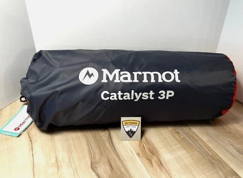 Marmot Catalyst 3P 3 Person Tent w/FOOTPRINT Red Sun/Cascade Blue FAST SHIP!