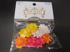 Sew ology Bright Mum Flower shank Button 8pc 