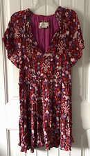 Anthropologie Women’s Tiered Bohemian Floral Multicolor Dress Size M
