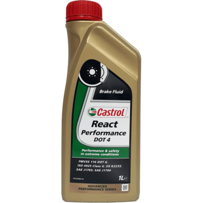Castrol Brake Fluid Dot 4 1 Litre React High Performance Advanced Brake Fluid