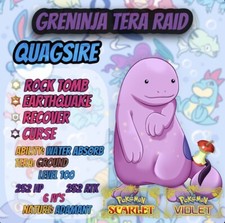 Pokemon Scarlet and Violet   6IV SHINY QUAGSIRE   Greninja Raid Ready