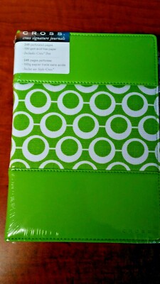 Cross Signature Journal with Pen, 6'' x 8.5'', Medium Green Dots
