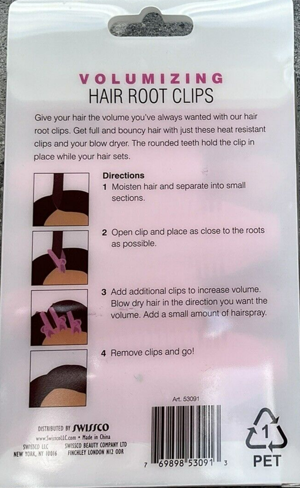 Swissco Pro VOLUMIZING HAIR ROOT CLIPS in Pink New & Sealed Free P&P eBay