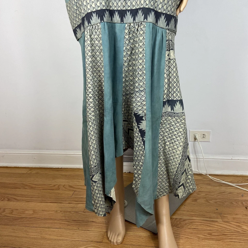 Vestido De Colección Judith Ann Creations Gamuza Cuero Talla M Estampado Étnico Tribal Foto 3 de 4