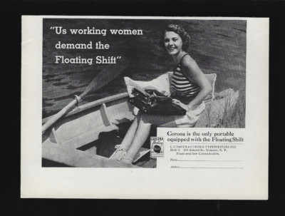 1935 Smith Corona Us Working Women Demand The Floating Shift Print Ad 5 x 6.50