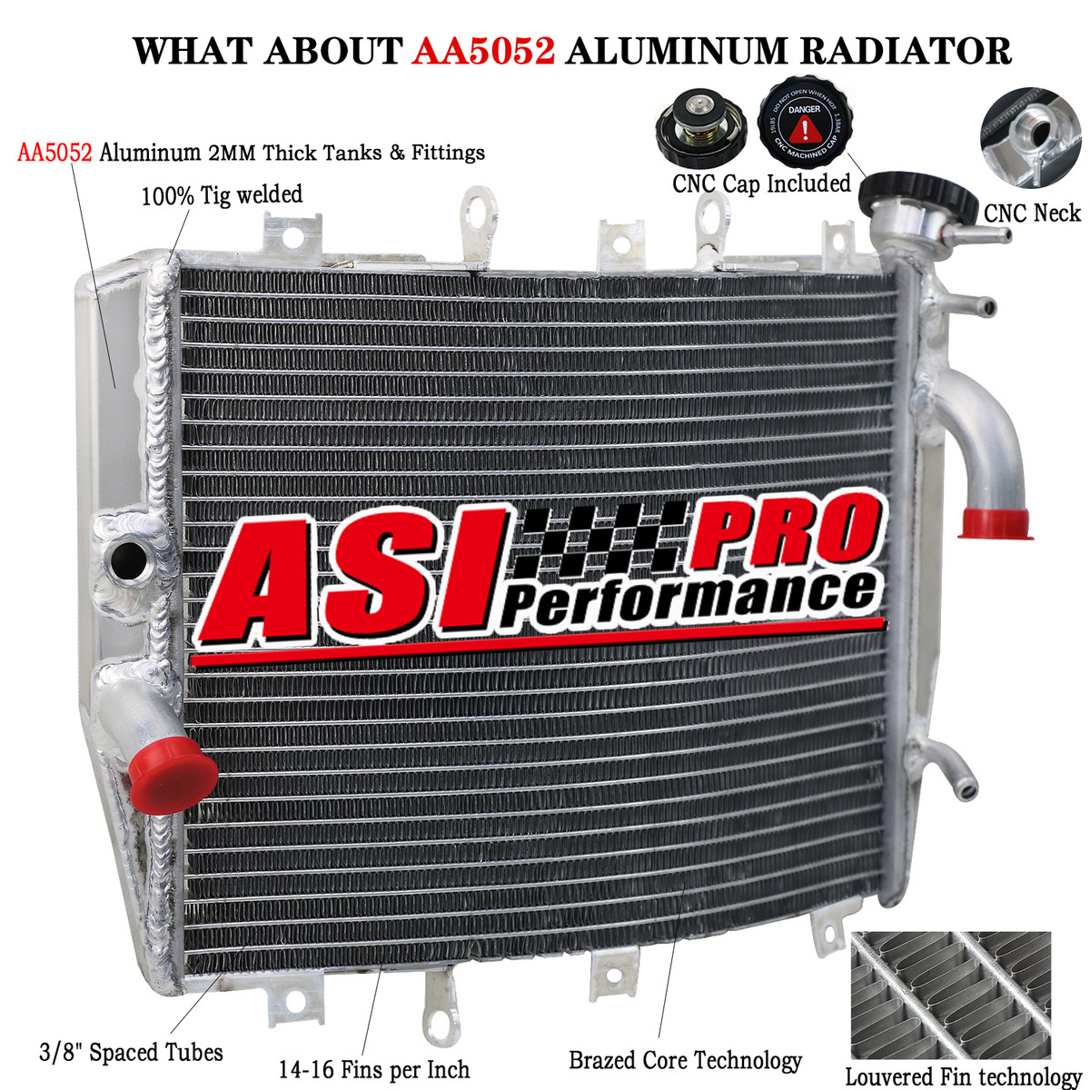 Replacement Aluminum Radiator for 1998-2002 1999 2001 Kawasaki