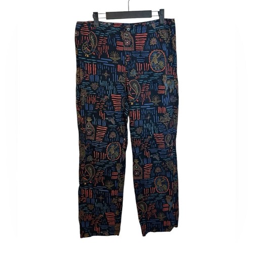 Chico’s Design Vintage Eclectic Print Pants Women's Size Large