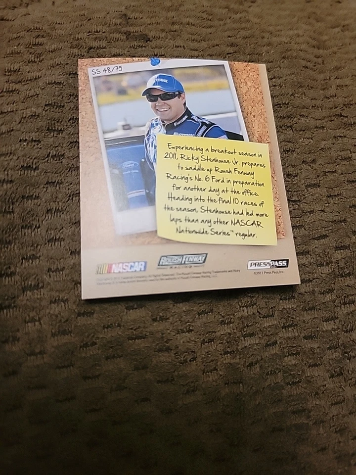2012 Press Pass Snapshots #SS48 Ricky Stenhouse  - Image 4 of 4