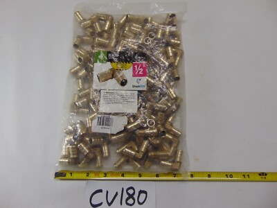 1/2 In. x 1/2 In. Barb 90 Deg. Brass PEX Elbow Lot 100 Pack New Shark Bite