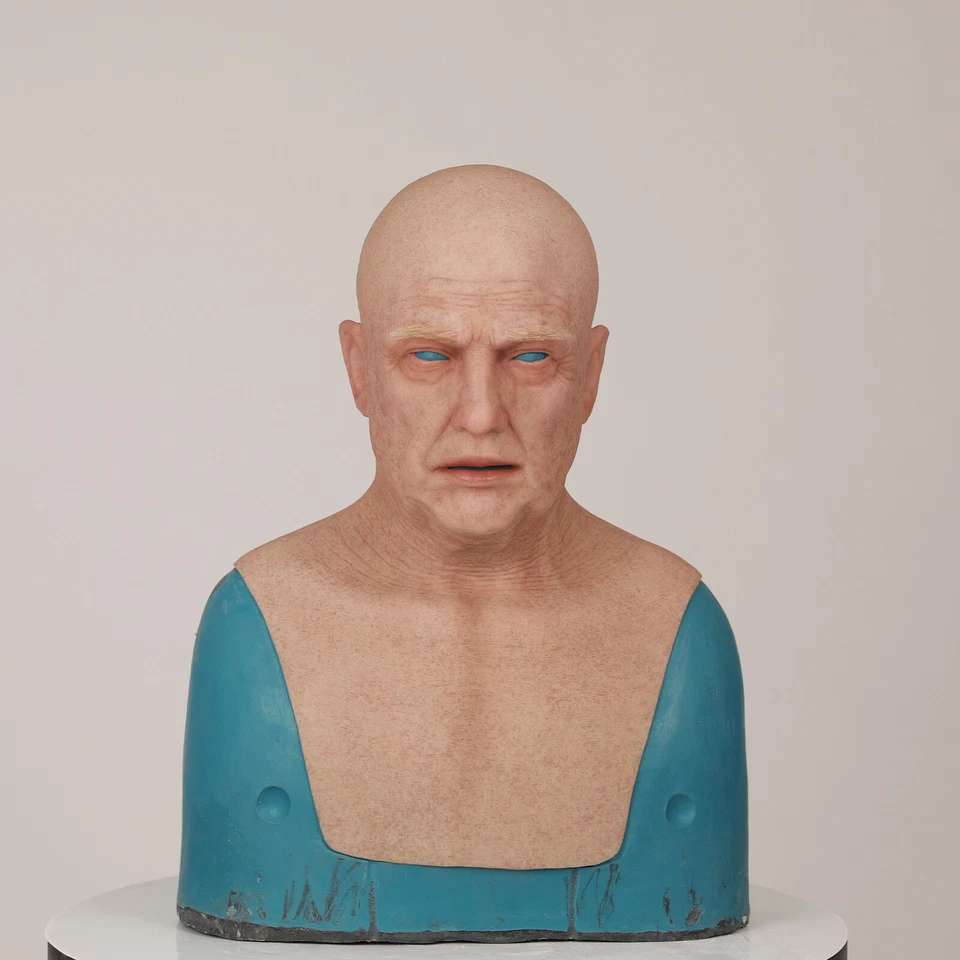 Máscara de silicona realista Máscara de hombre viejo Prendas para la cabeza completas Disfraz Cosplay Máscara Foto 3 de 4