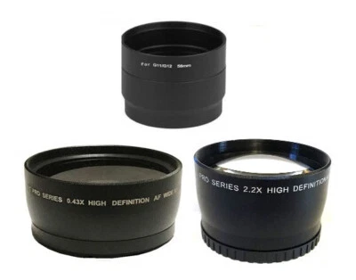 IZONIX-PROSERIES 58mm 2.2x Telephoto and 0.43x Wide Angle Lens for Canon PowerShot G12 G11 G10