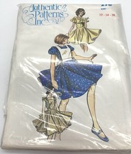 Authentic Patterns Square Dance Dress Pattern 276 Sz 12-14-16 3 Vers Partial Cut