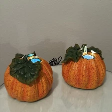 department 56 Rare 34095 light up color changing halloween pumpkin Lot of 2