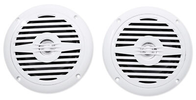 Pair Rockville MS525W 5.25'' 400 Watt Waterproof Marine Boat Speakers 2-Way White