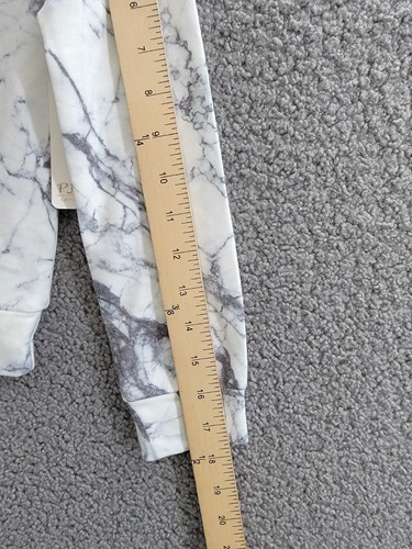 PJ Salvage Marbled Fleece Pajama Shirt Unisex Kids XS (5-6) Ivory Crewneck L/S - Picture 5 of 16
