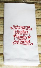 Mom Gift, Farmhouse Tea Towel, Embroidered Flour Sack Kitchen, Gift For Her