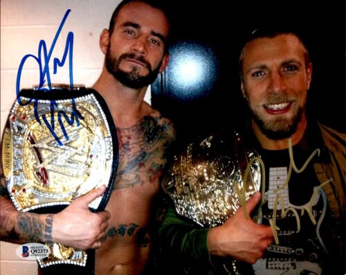 CM Punk & Daniel Bryan Signed WWE WH Champion 8x10 Photo Beckett COA AEW - Picture 1 of 1