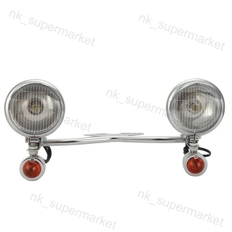 Barra de luz antiniebla de punto de paso cromado señal de giro apta para Yamaha Stratoliner Stryker Foto 4 de 4