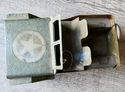 Jouet Miniature Jeep En Tôle - Marque Jean Vinot - Époque Vintage