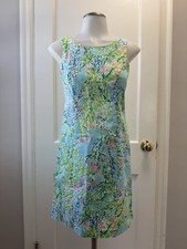Lilly Pulitzer Janice Shift Dress Size 00 Under The Palms Starfish Multicolor