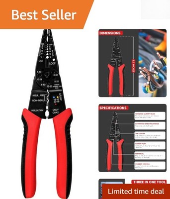 Professional 8-Inch Wire Stripper & Cutter - Ideal for All Your Wiring Needs