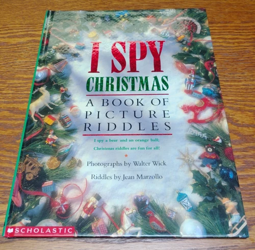 1st Edition I SPY CHRISTMAS A BOOK PICTURE RIDDLES WICK JEAN Vintage Rare 1992