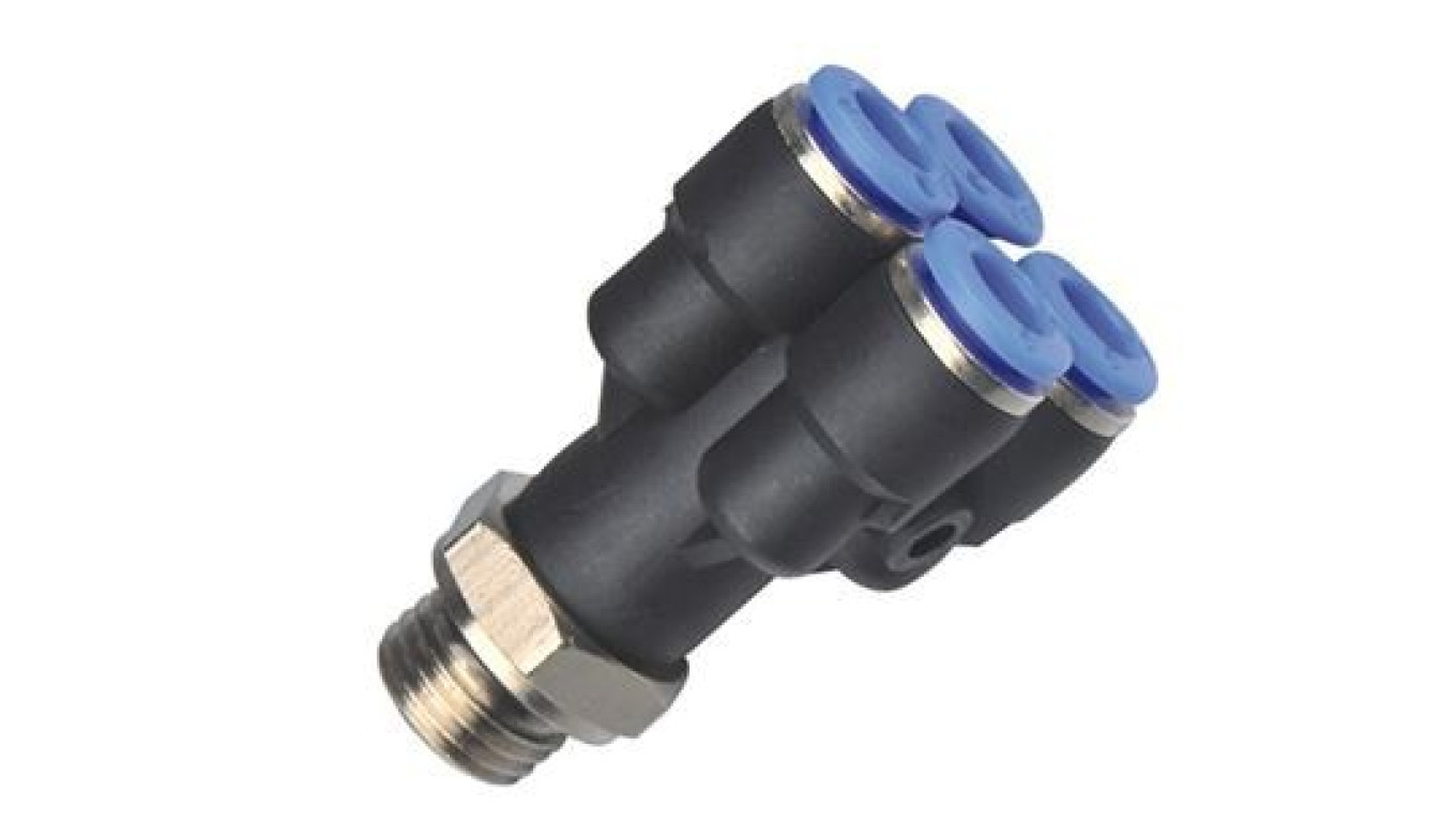 Plastic Y-plug splitter for 4 hose, G1/4z, 4x4, 216.014-4 /T2UK
