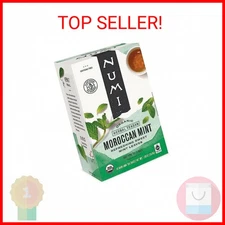 Numi Organic Tea Moroccan Mint, 18 Count Box of Tea Bags, Herbal Teasan