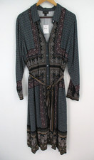 J Jill Wearever Collection Longsleeve Button Front Midi Shift Dress Womens 2X