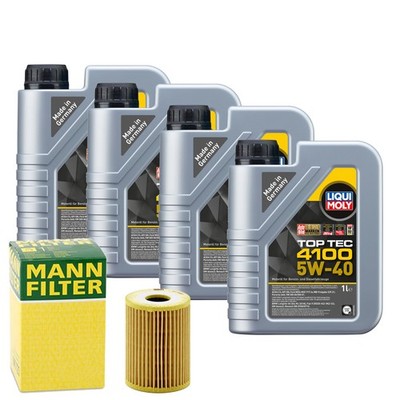 Motoröl 5W40 LIQUI MOLY Top Tec 4100 4L +MANN Ölfilter