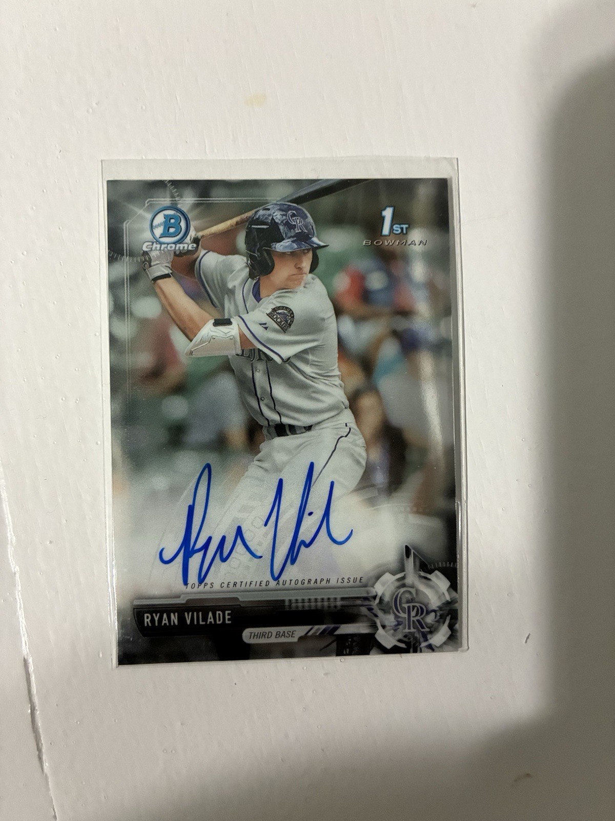 2017 Bowman Draft Chrome Ryan Vilade 1st Auto #CDA-RV Rays