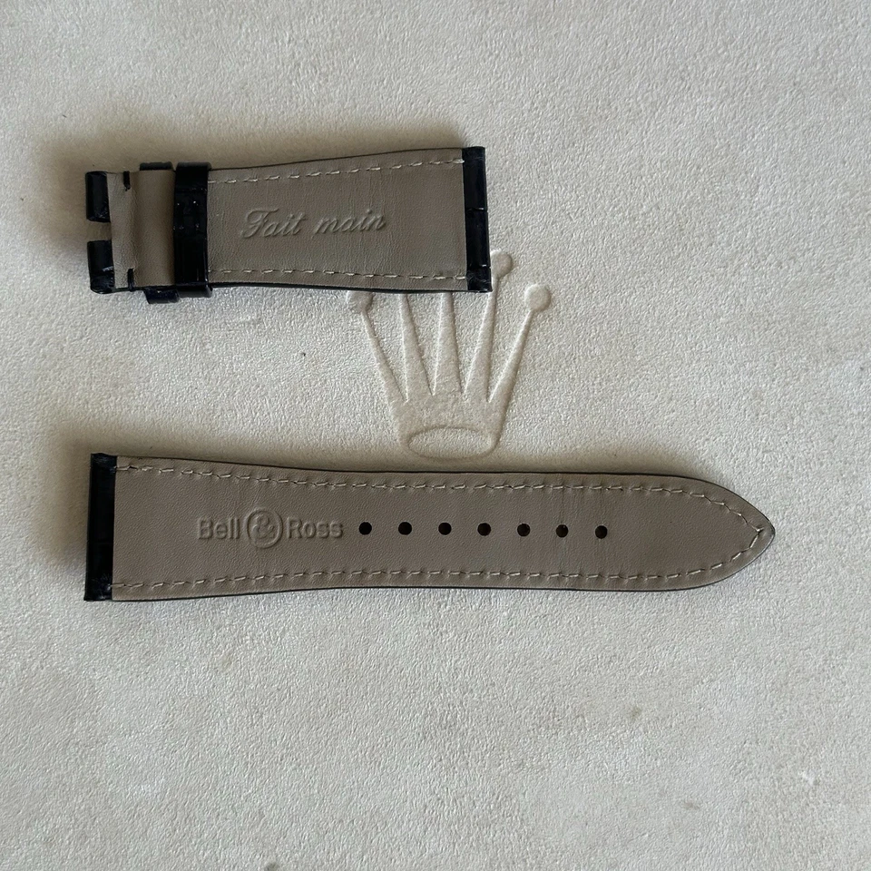 OEM Bell & Ross Vintage Black Alligator Leather Strap 22x18mm - Image 2 of 4