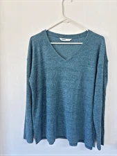 Sonoma Size Medium Womens Super Soft Blue Knit Solid Long Sleeve Casual Top