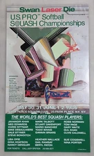 Signed US Pro Squash Championship Poster, Frank Stella, 1986
