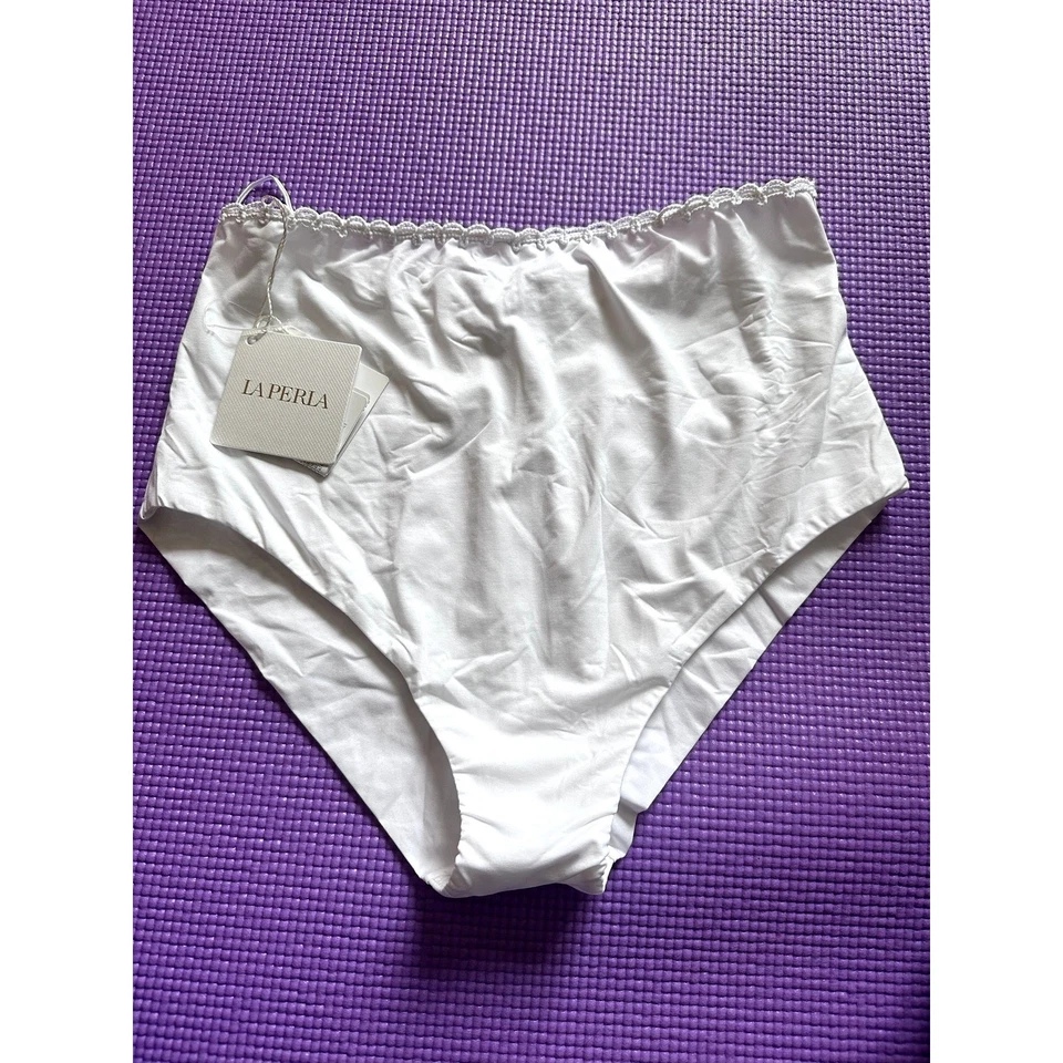 $335 La Perla Cintura Alta Calzoncillo Bikini Parte Inferior Etoile Blanco Traje de Baño Talla US M Foto 4 de 4